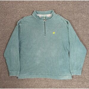 Masters Collection 1/4 Zip Pullover Green Striped Golf Shirt Mens 3XL Preppy
